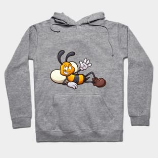 Laying Cartoon Bee Hoodie